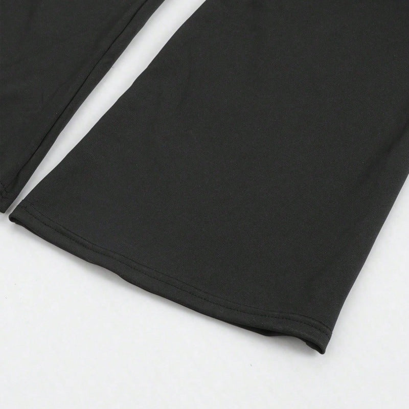 Summer Thin Yoga Pants Women's High-Waist Straight-Leg Wide-Leggings