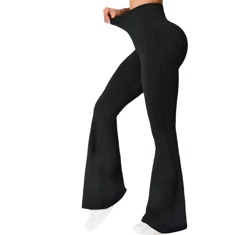 Summer Thin Yoga Pants Women's High-Waist Straight-Leg Wide-Leggings