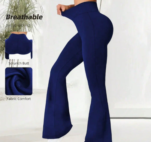 Summer Thin Yoga Pants Women's High-Waist Straight-Leg Wide-Leggings