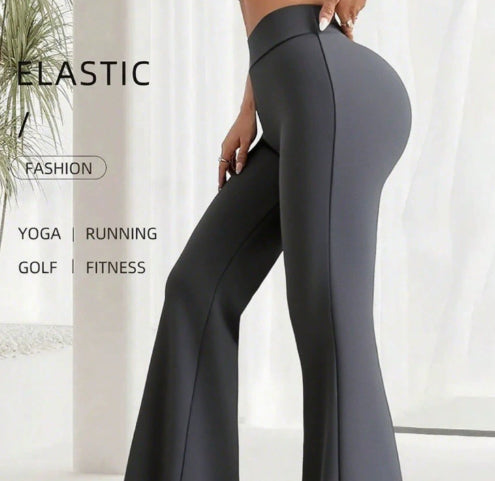 Summer Thin Yoga Pants Women's High-Waist Straight-Leg Wide-Leggings