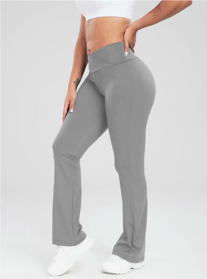 Summer Thin Yoga Pants Women's High-Waist Straight-Leg Wide-Leggings