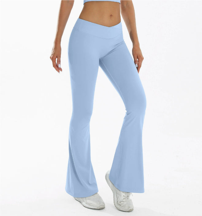 Summer Thin Yoga Pants Women's High-Waist Straight-Leg Wide-Leggings